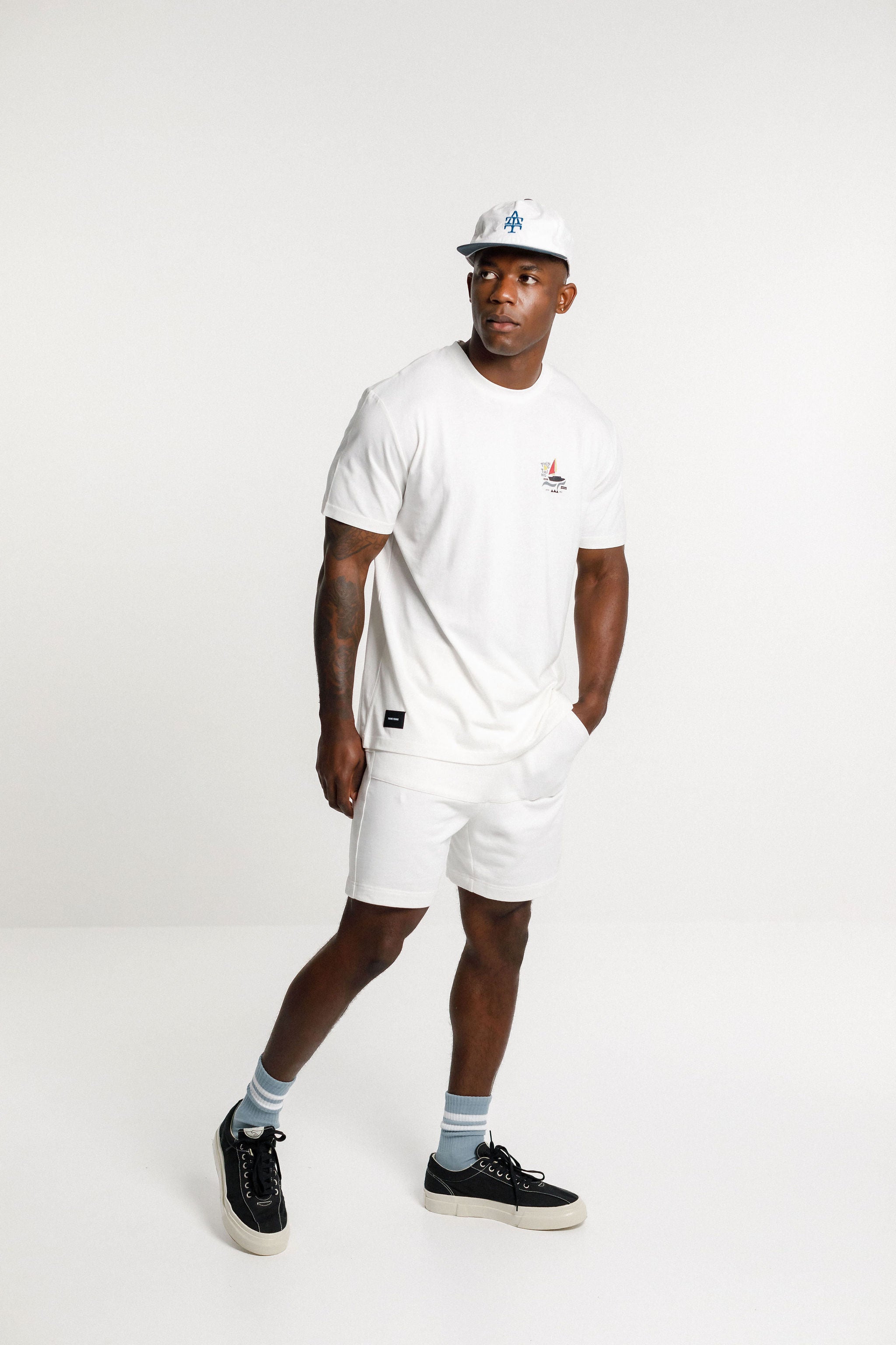 SS Tee - Unbleached with Sail Print