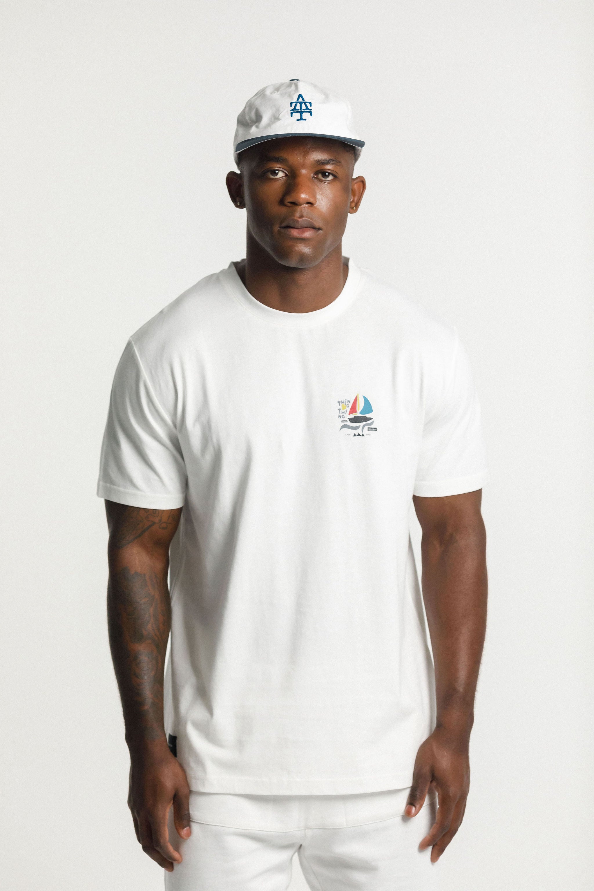 SS Tee - Unbleached with Sail Print