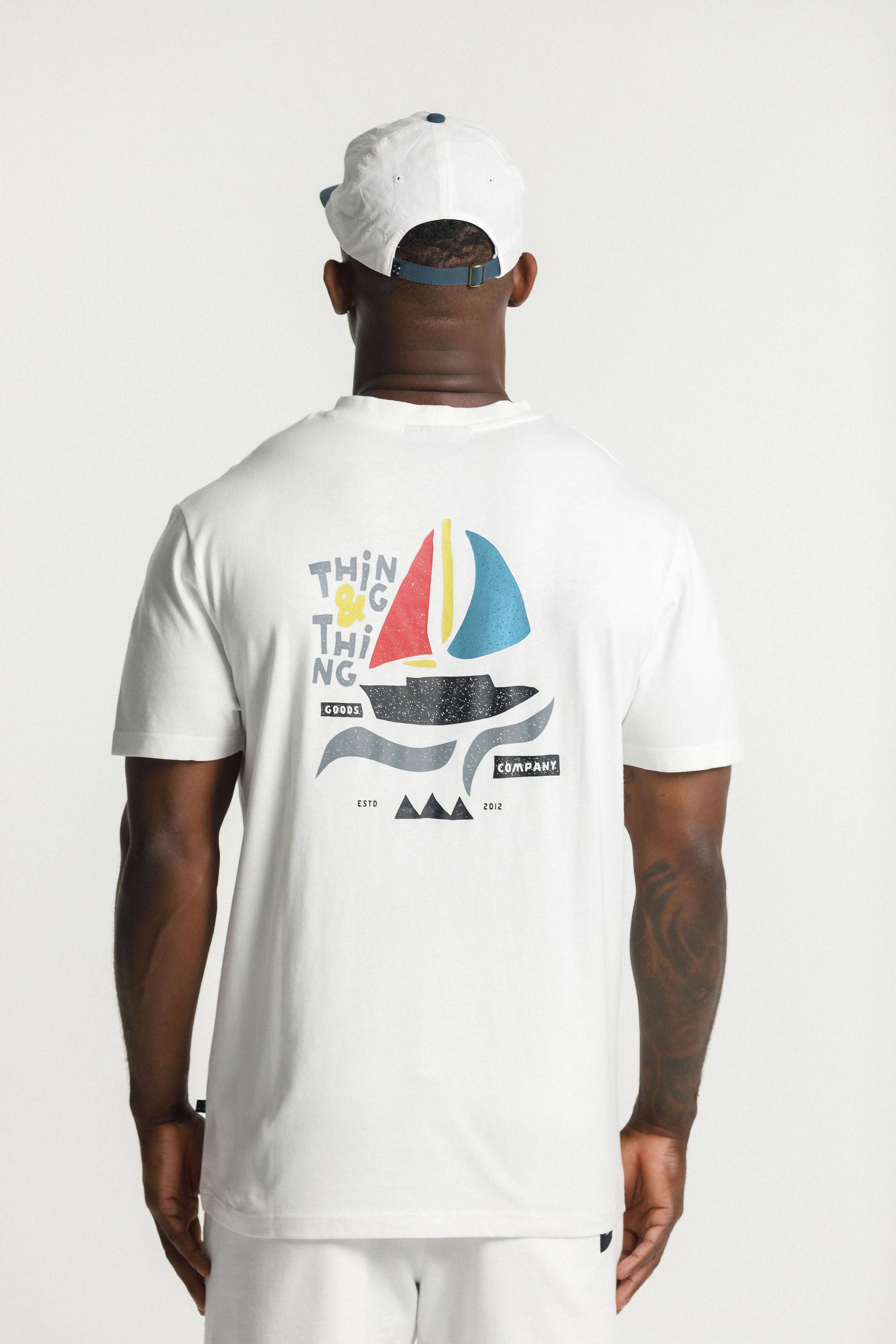 SS Tee - Unbleached with Sail Print
