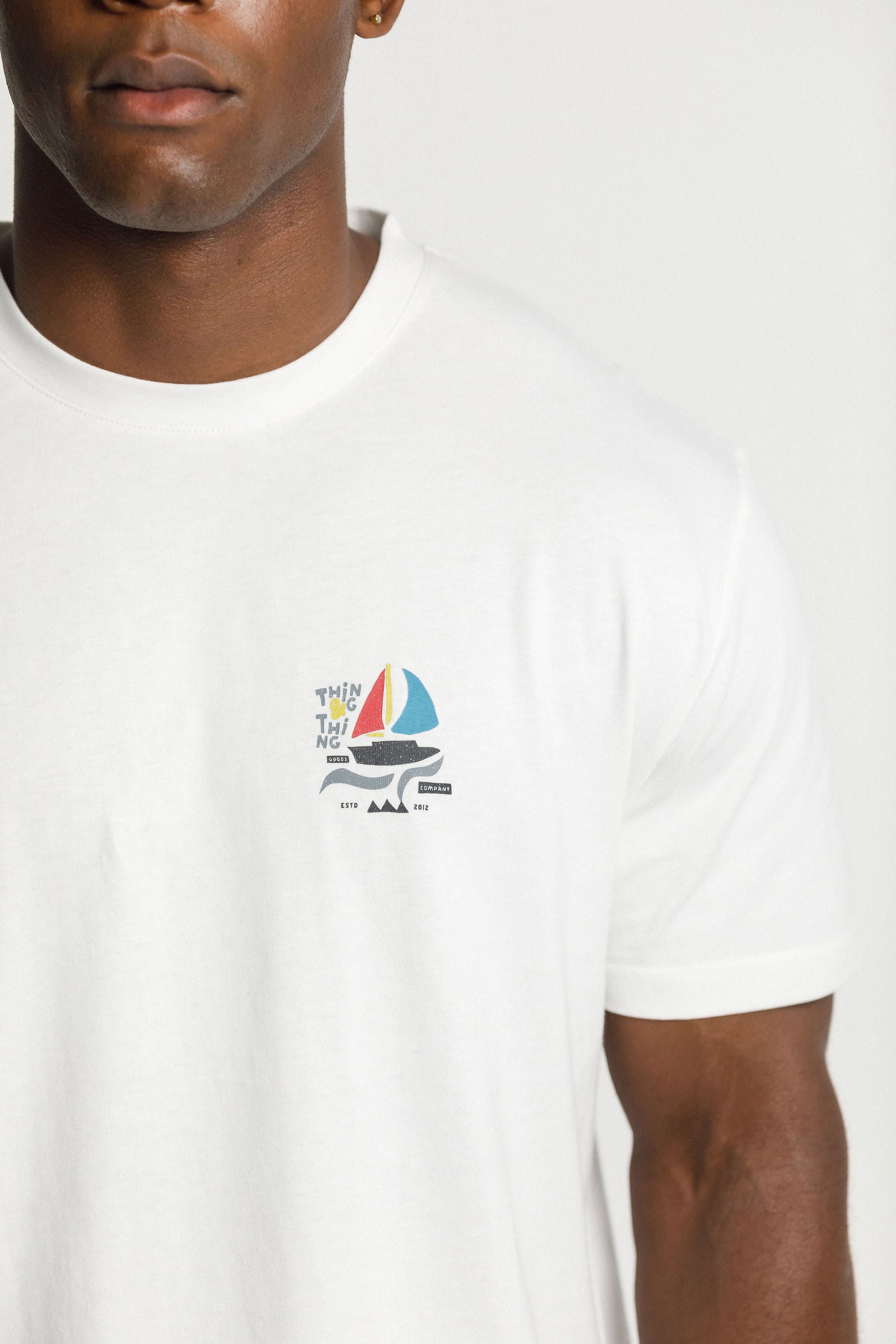 SS Tee - Unbleached with Sail Print