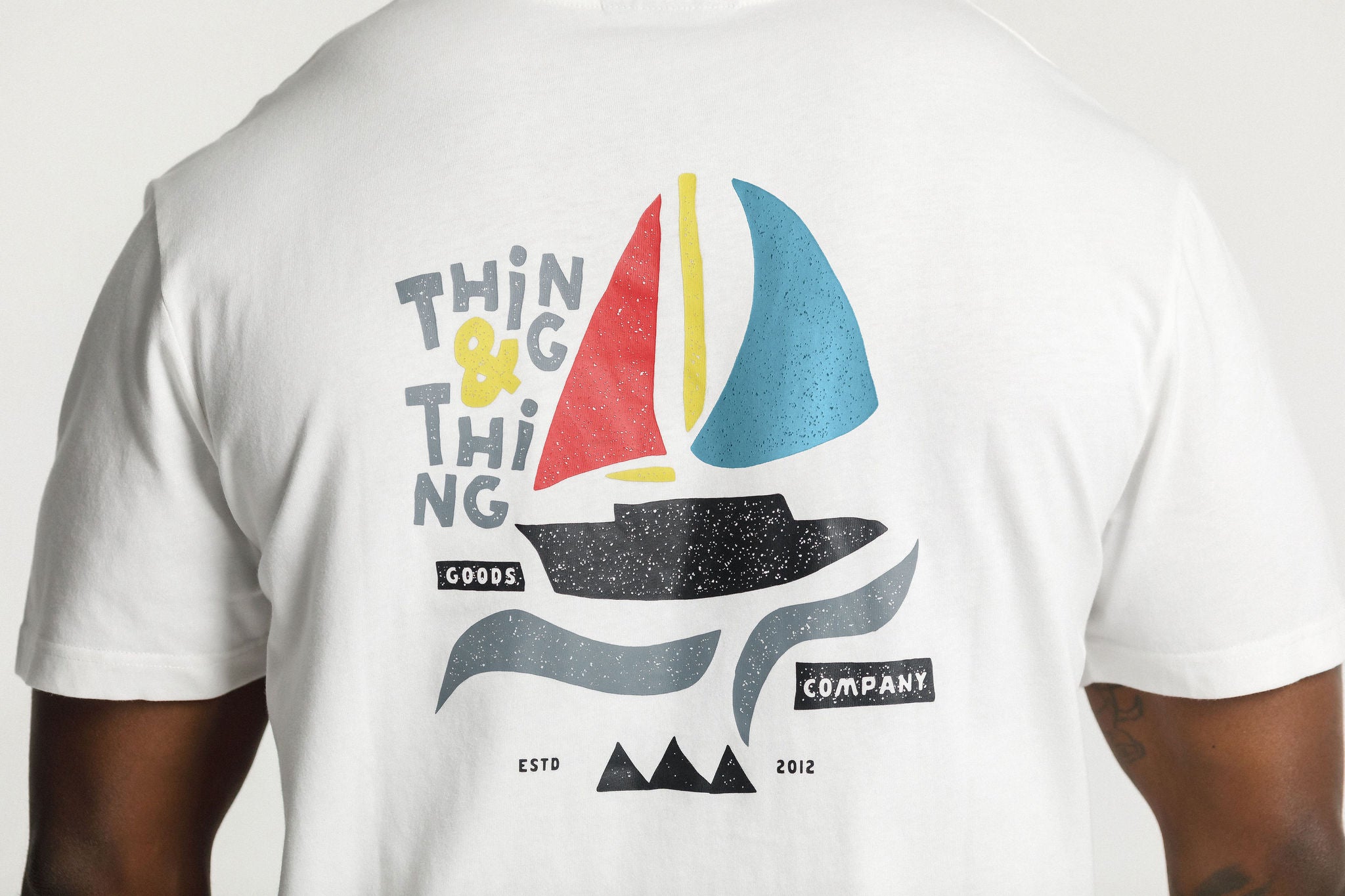 SS Tee - Unbleached with Sail Print