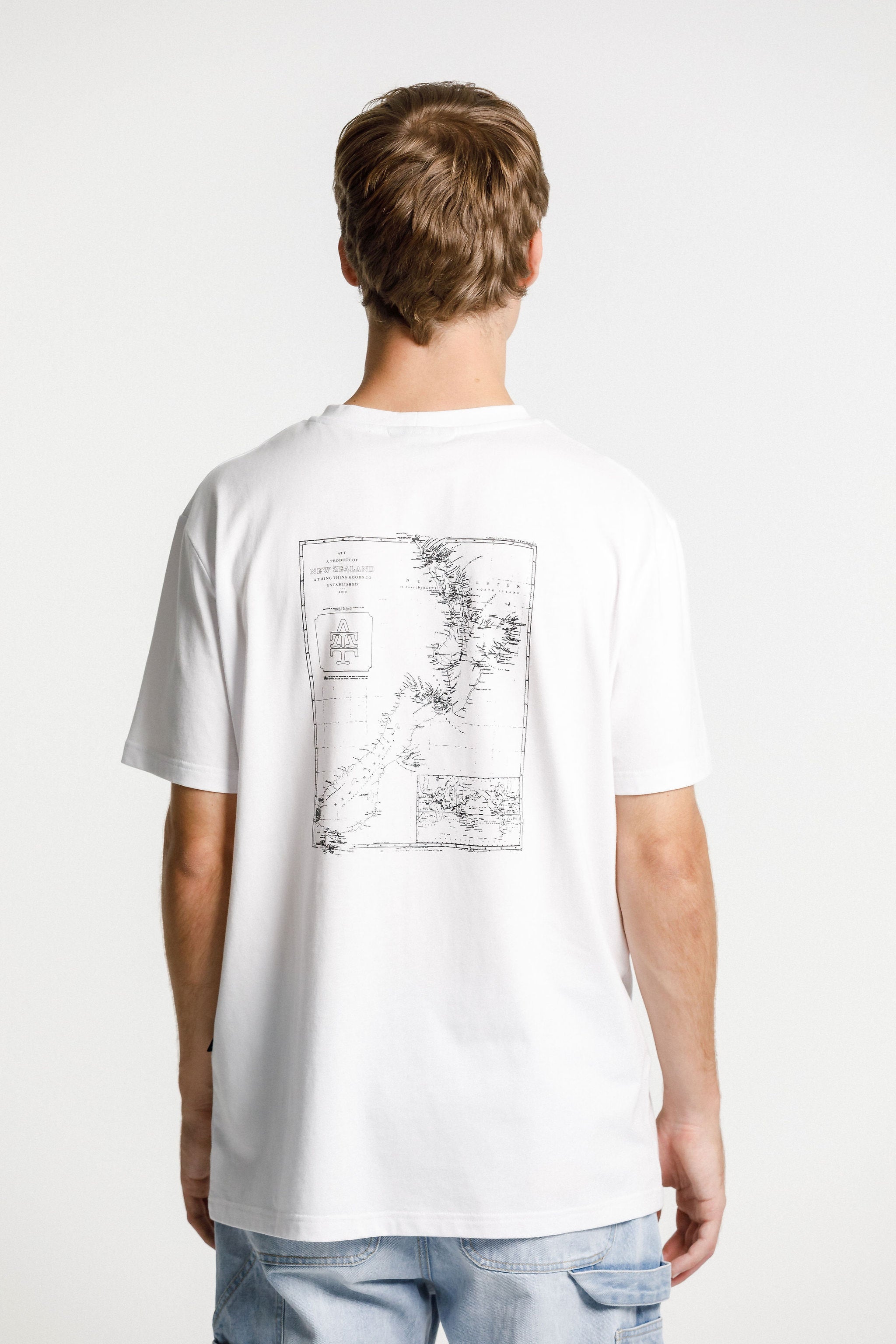 SS Tee - White with Map Print