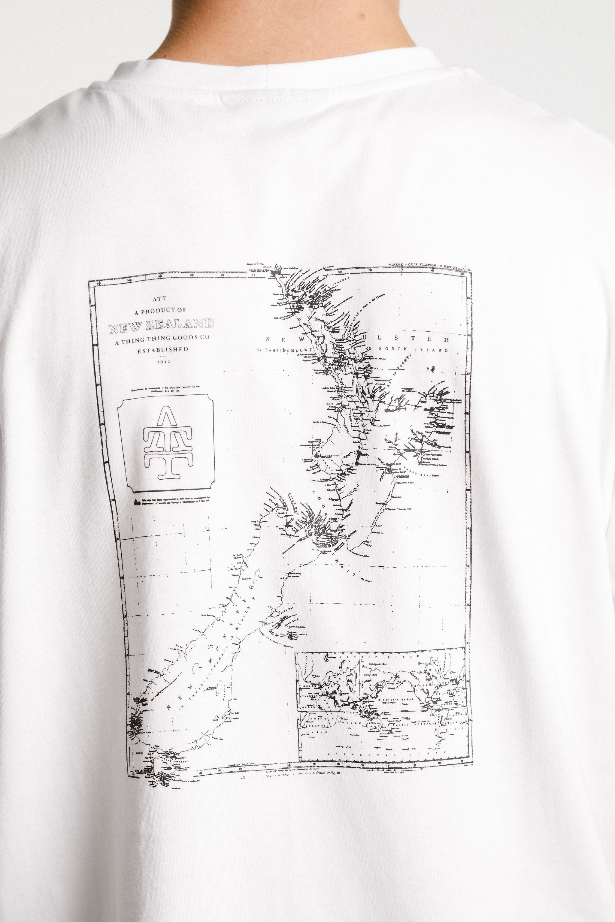 SS Tee - White with Map Print