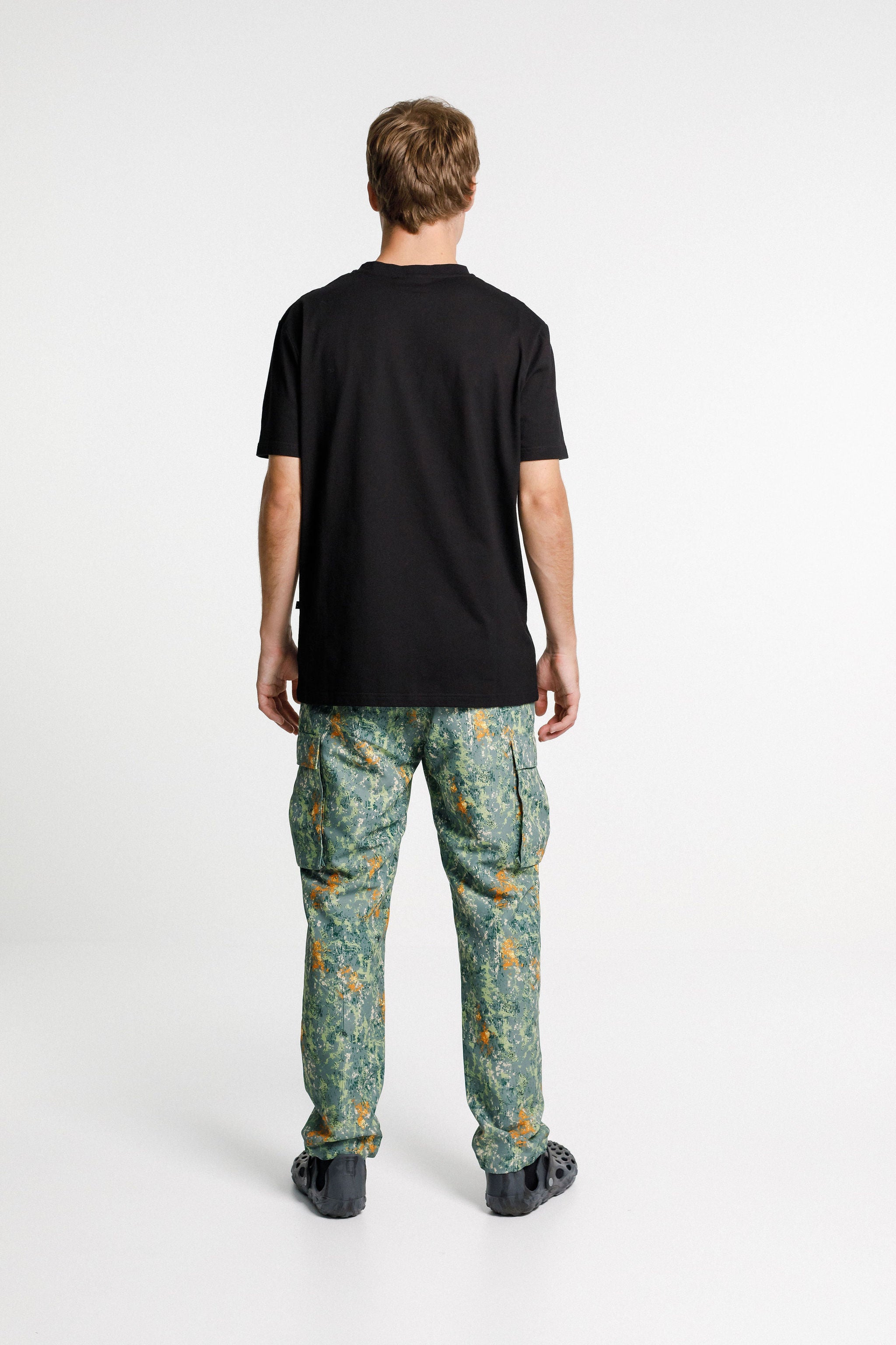SS Tee - Black with Camo College Print