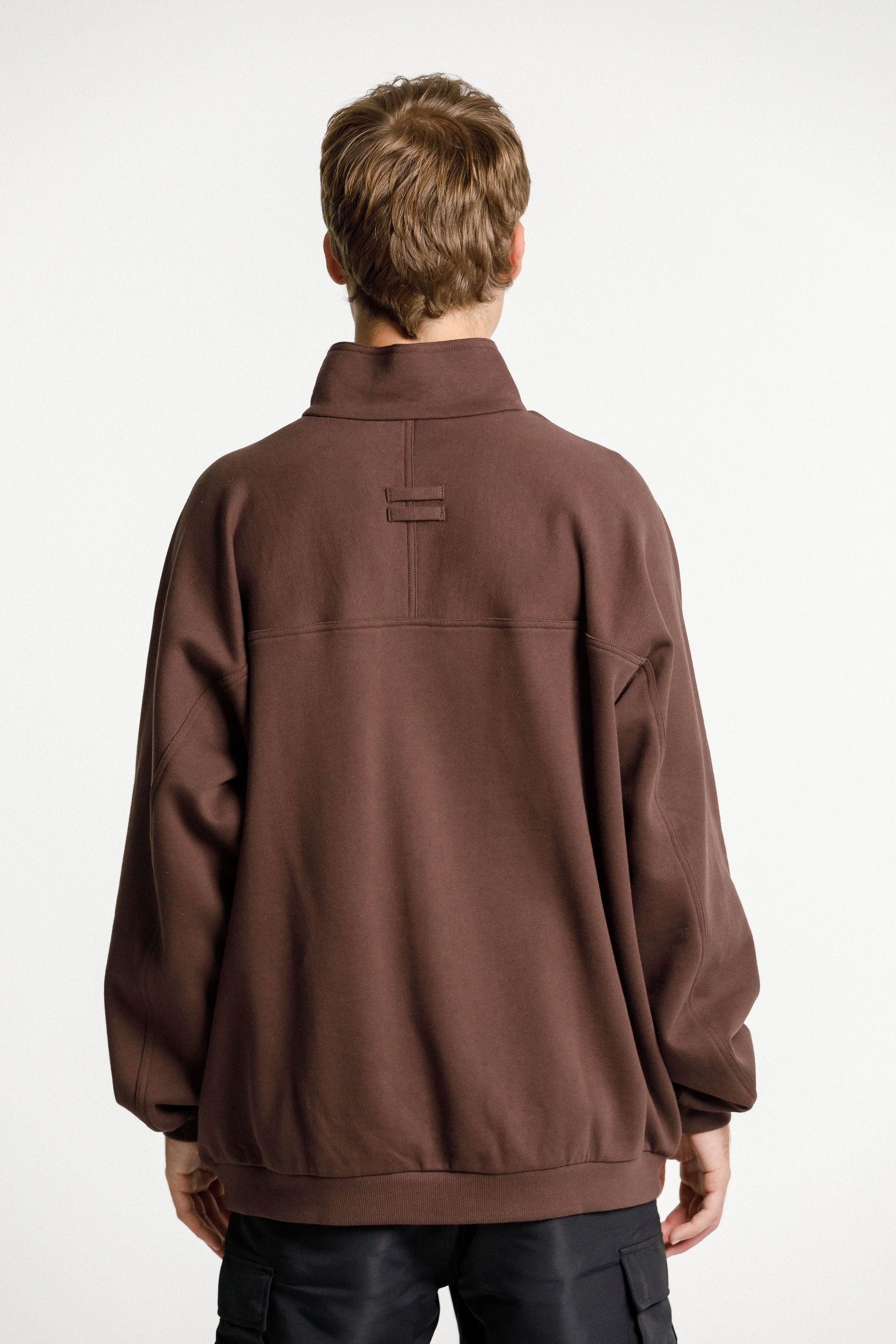 Quarter Zip Crew - Chocolate