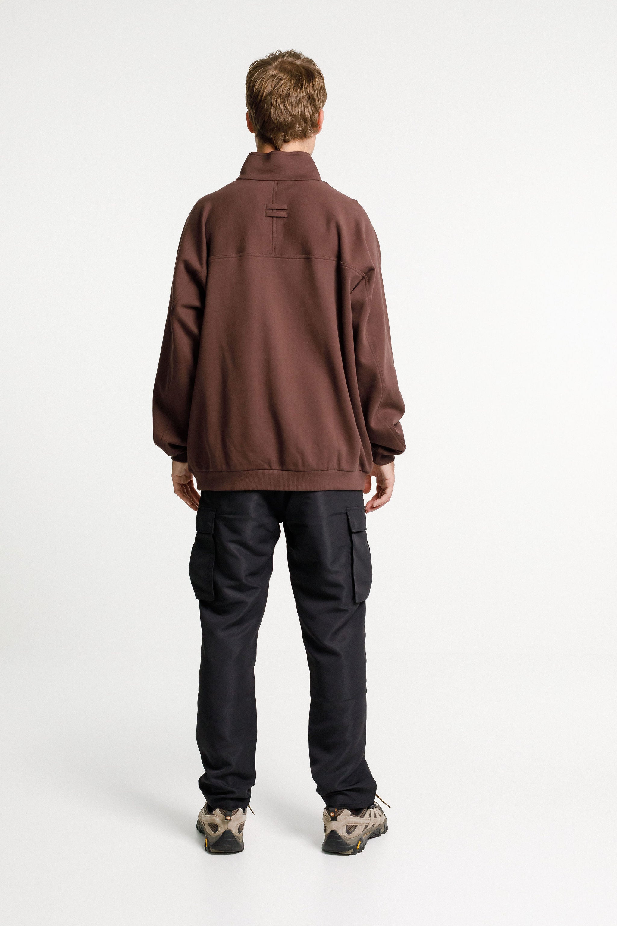 Quarter Zip Crew - Chocolate