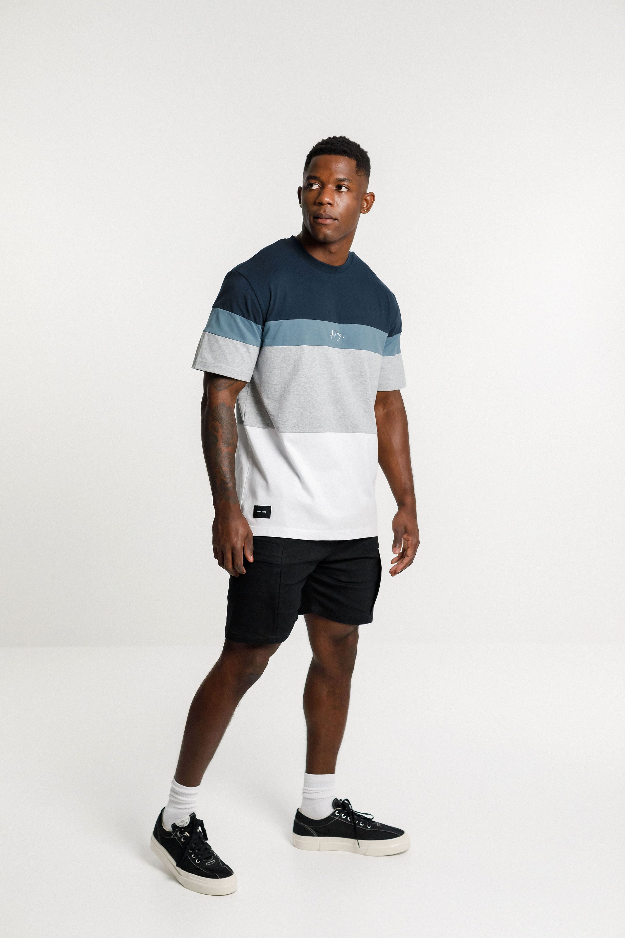 Panel Tee - Navy
