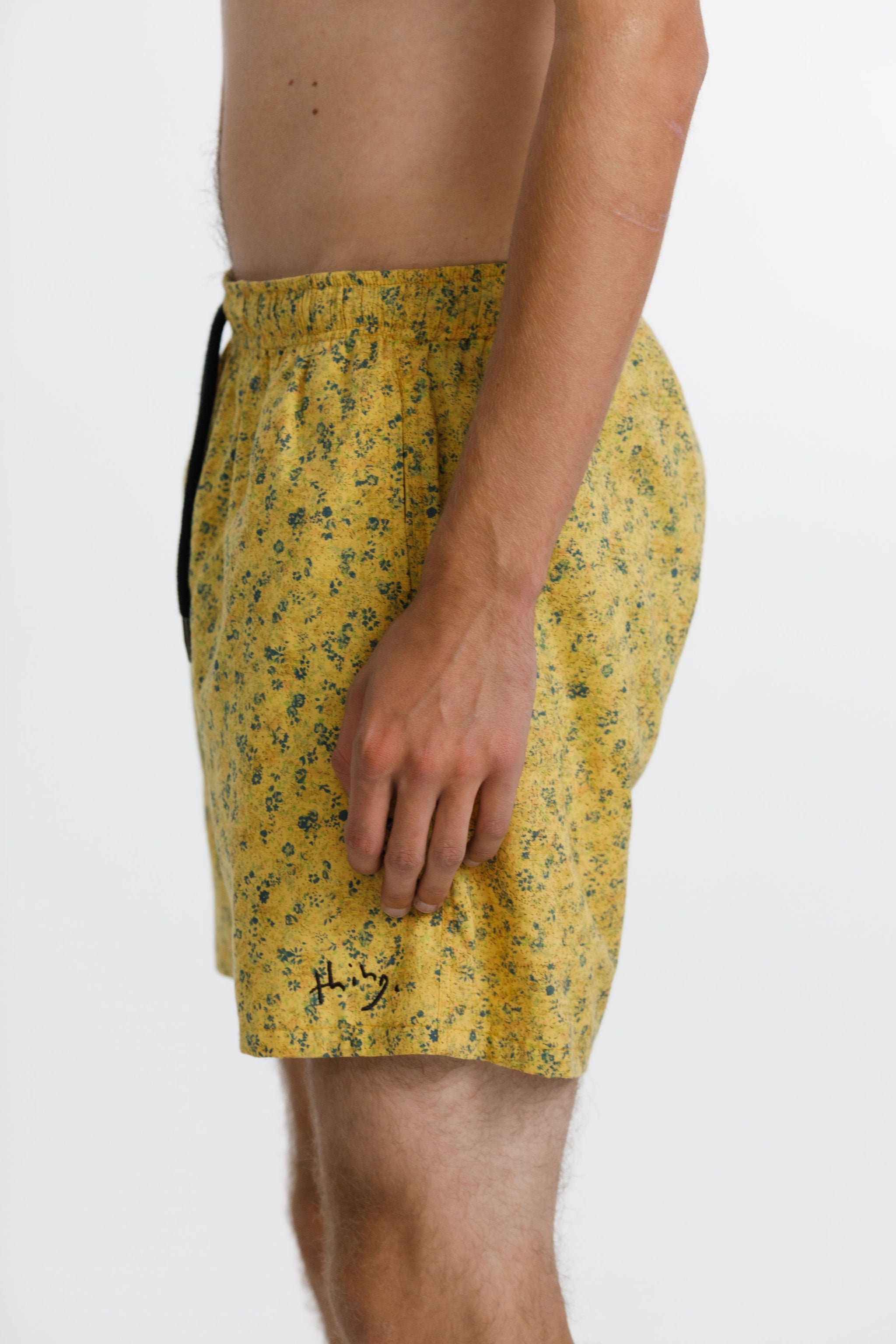 Naut short - Mustard with Hem Embroidery