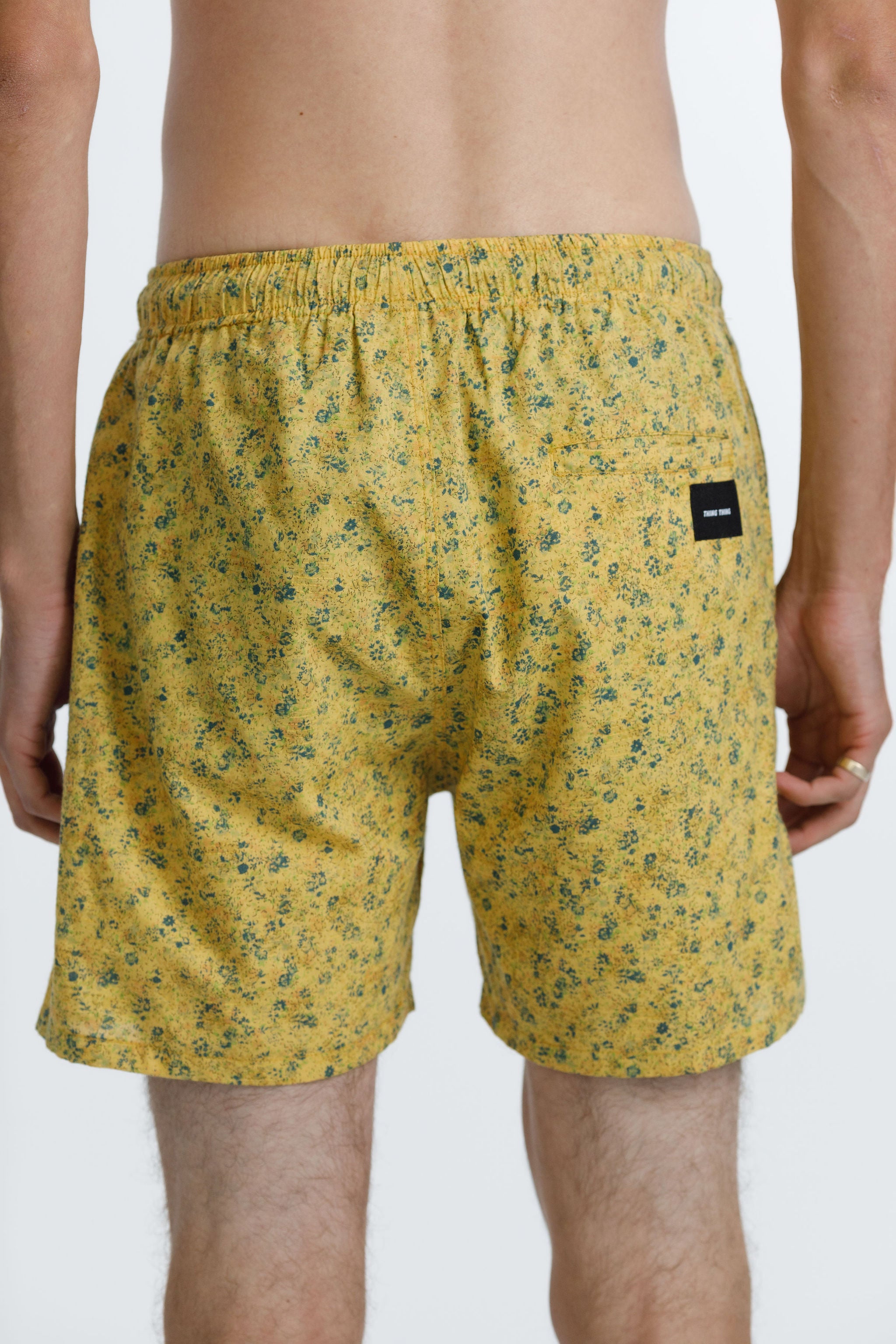 Naut short - Mustard with Hem Embroidery