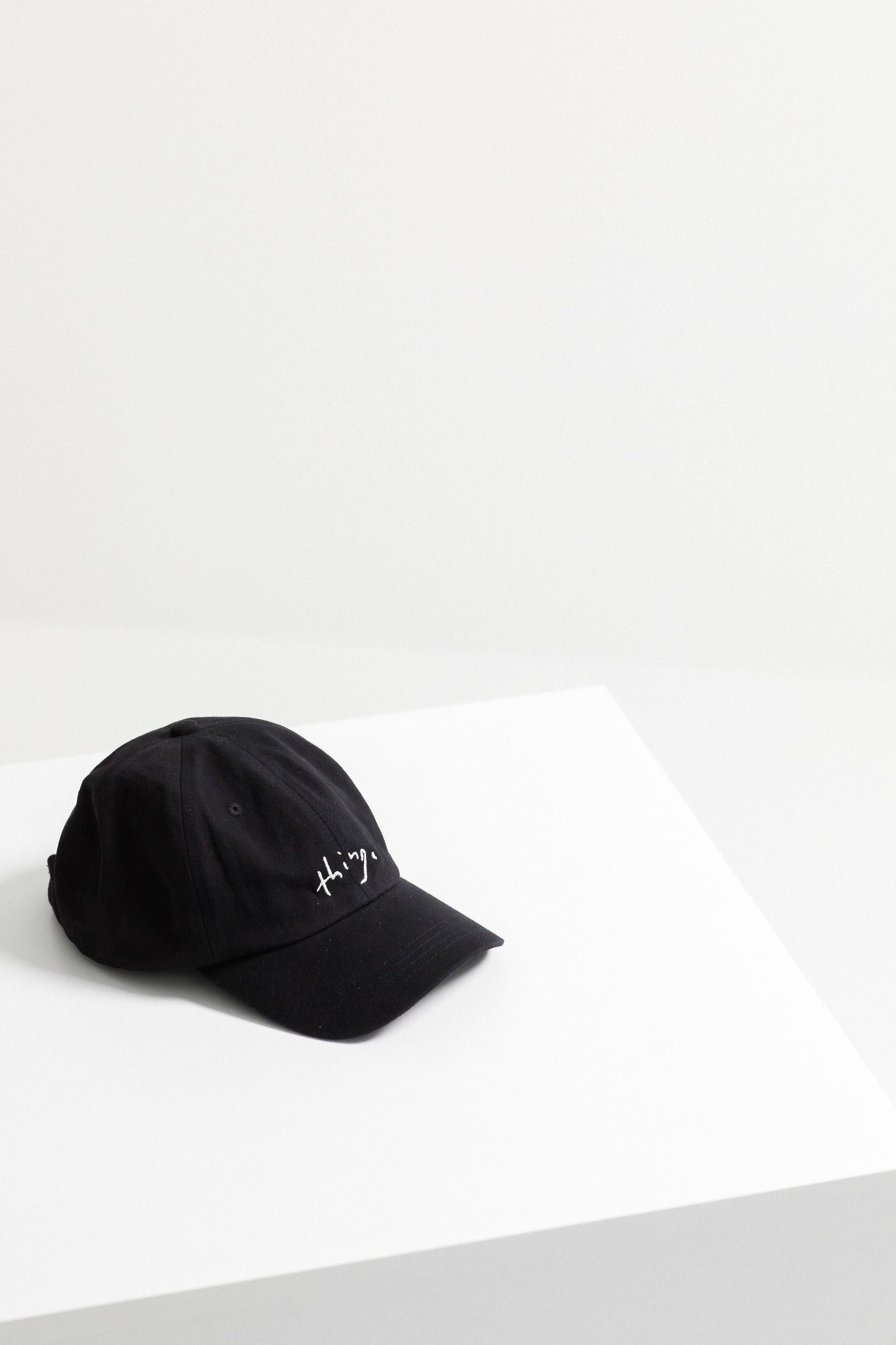 Idle Cap - Black With Thing Embroidery
