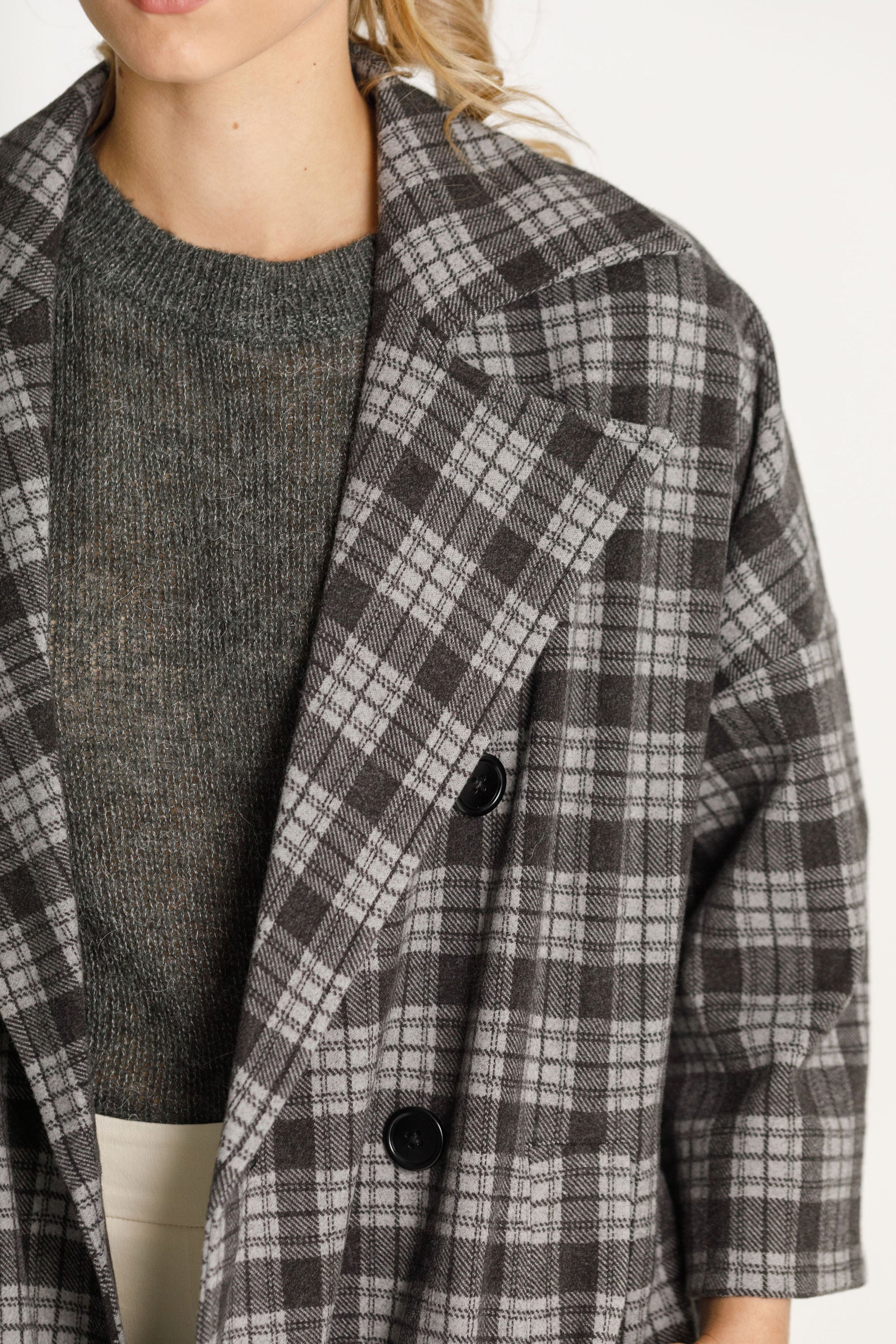 Trixie Coat - Charcoal Plaid