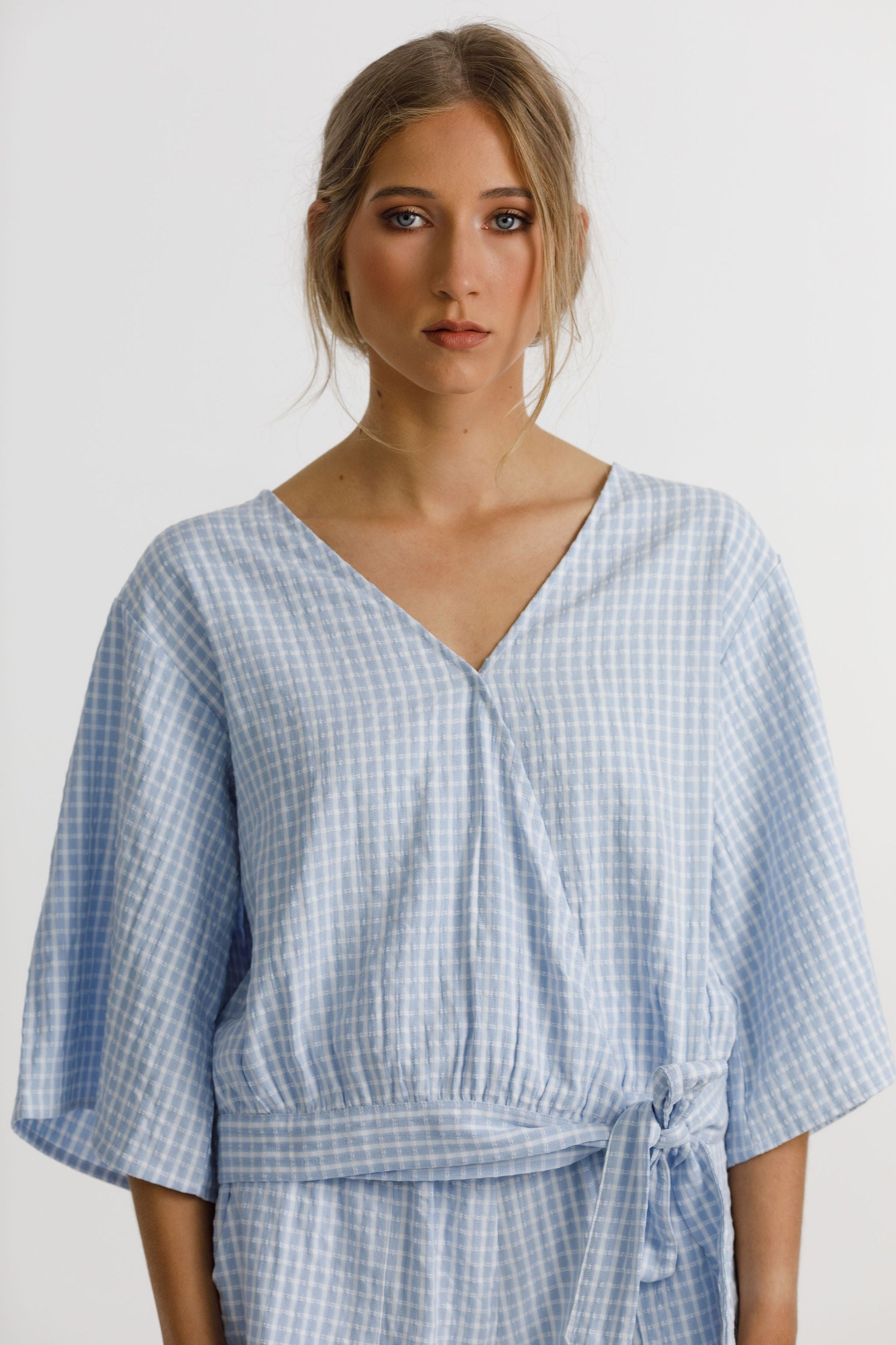 Izzy Top - Soft Blue Crimp