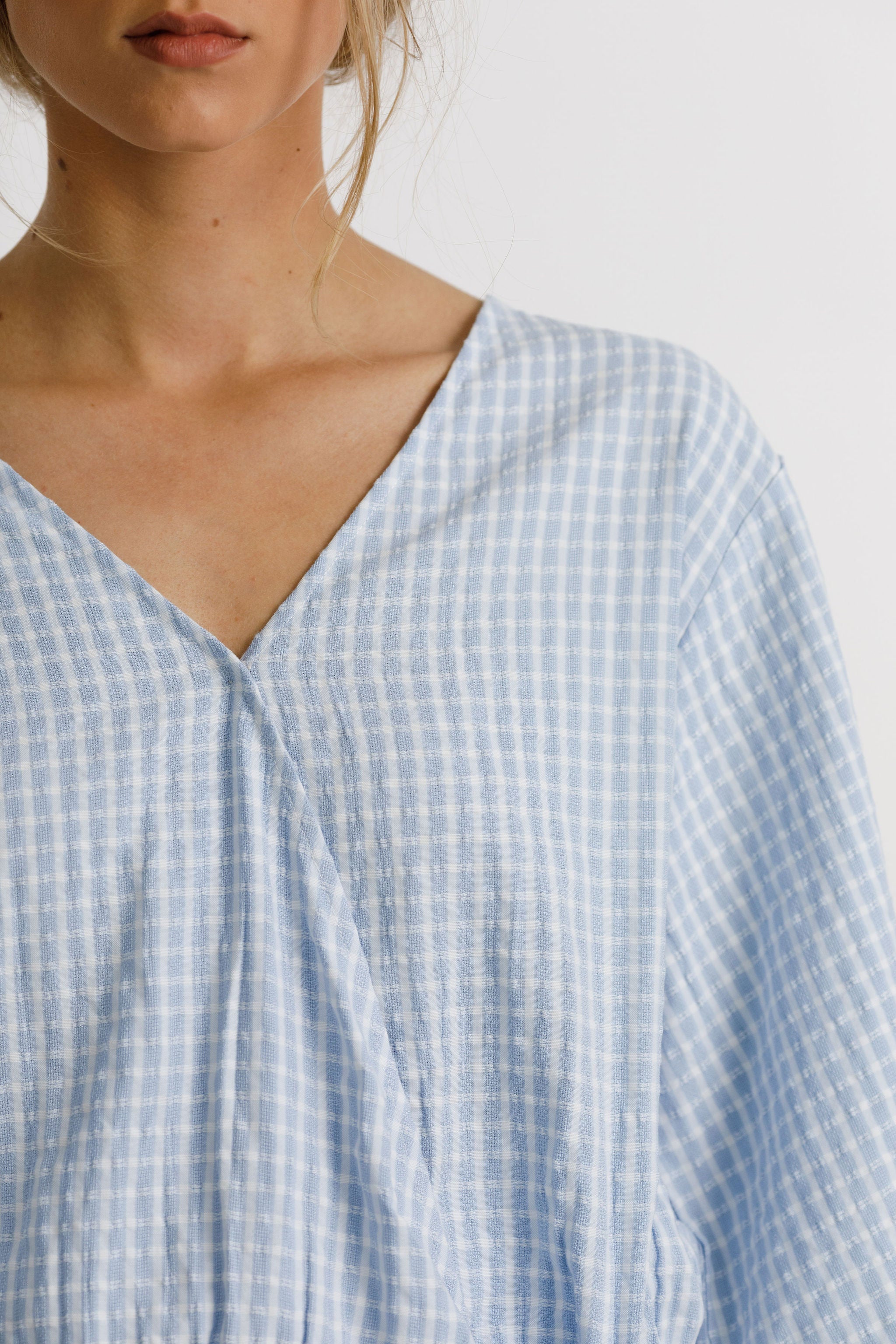 Izzy Top - Soft Blue Crimp