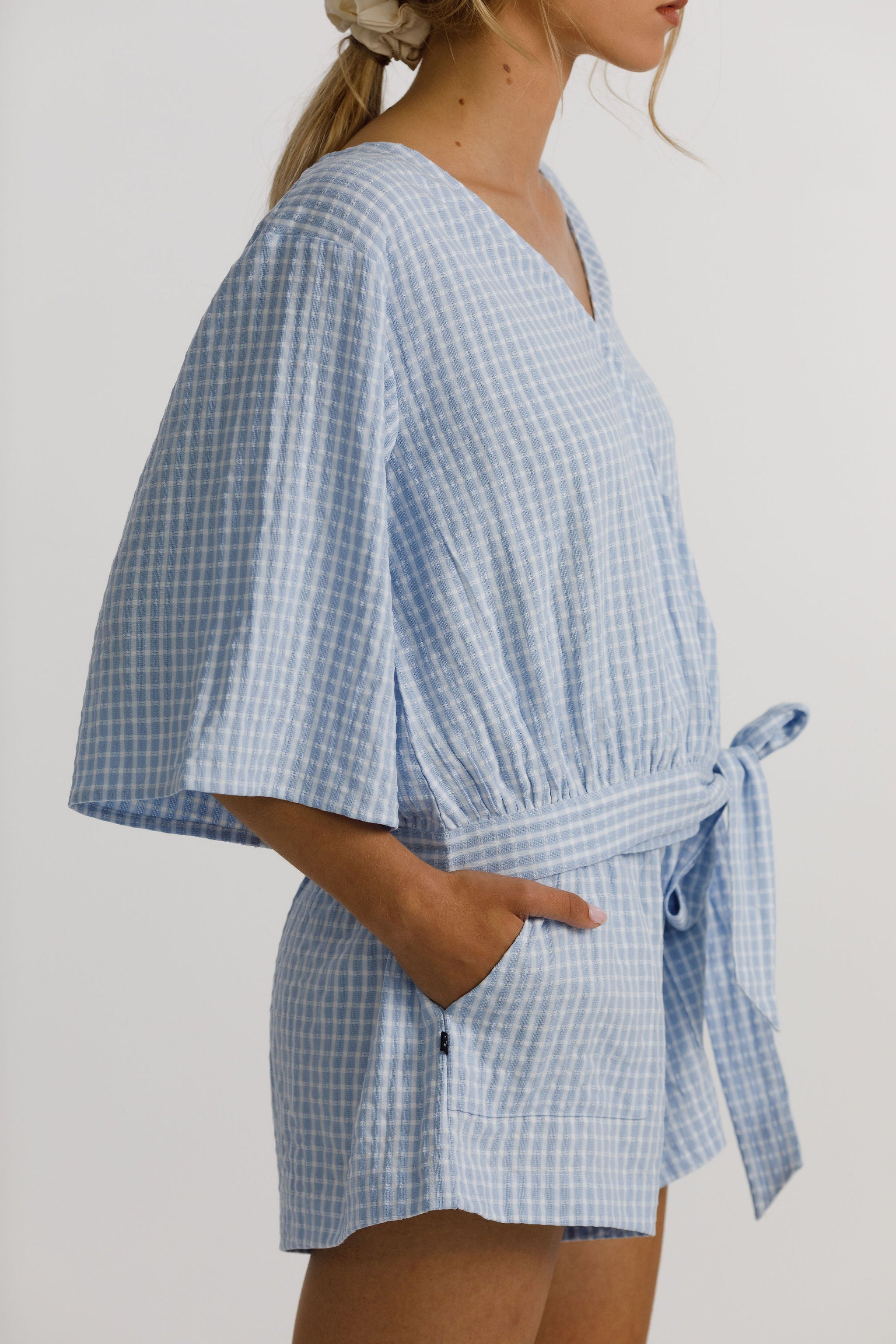 Izzy Top - Soft Blue Crimp
