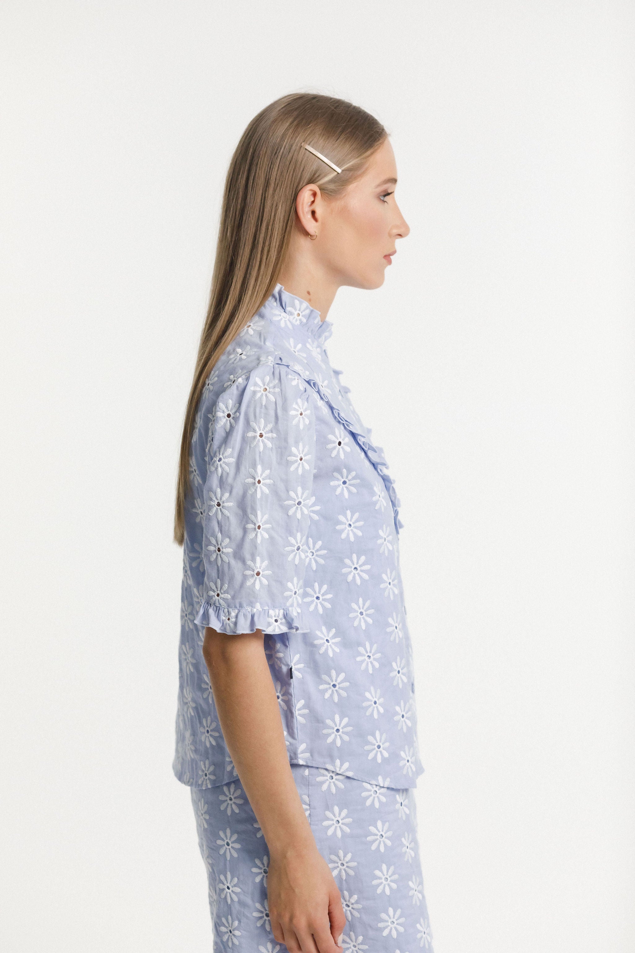 Brooklyn Top - Sky Blue Daisy