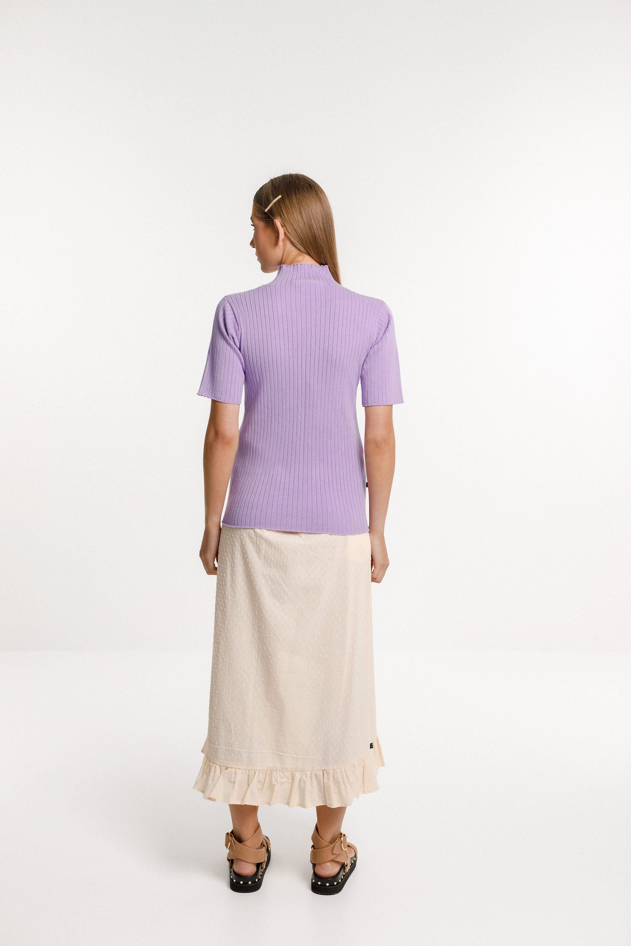Short Sleeve Turtle Neck - Purple Rose