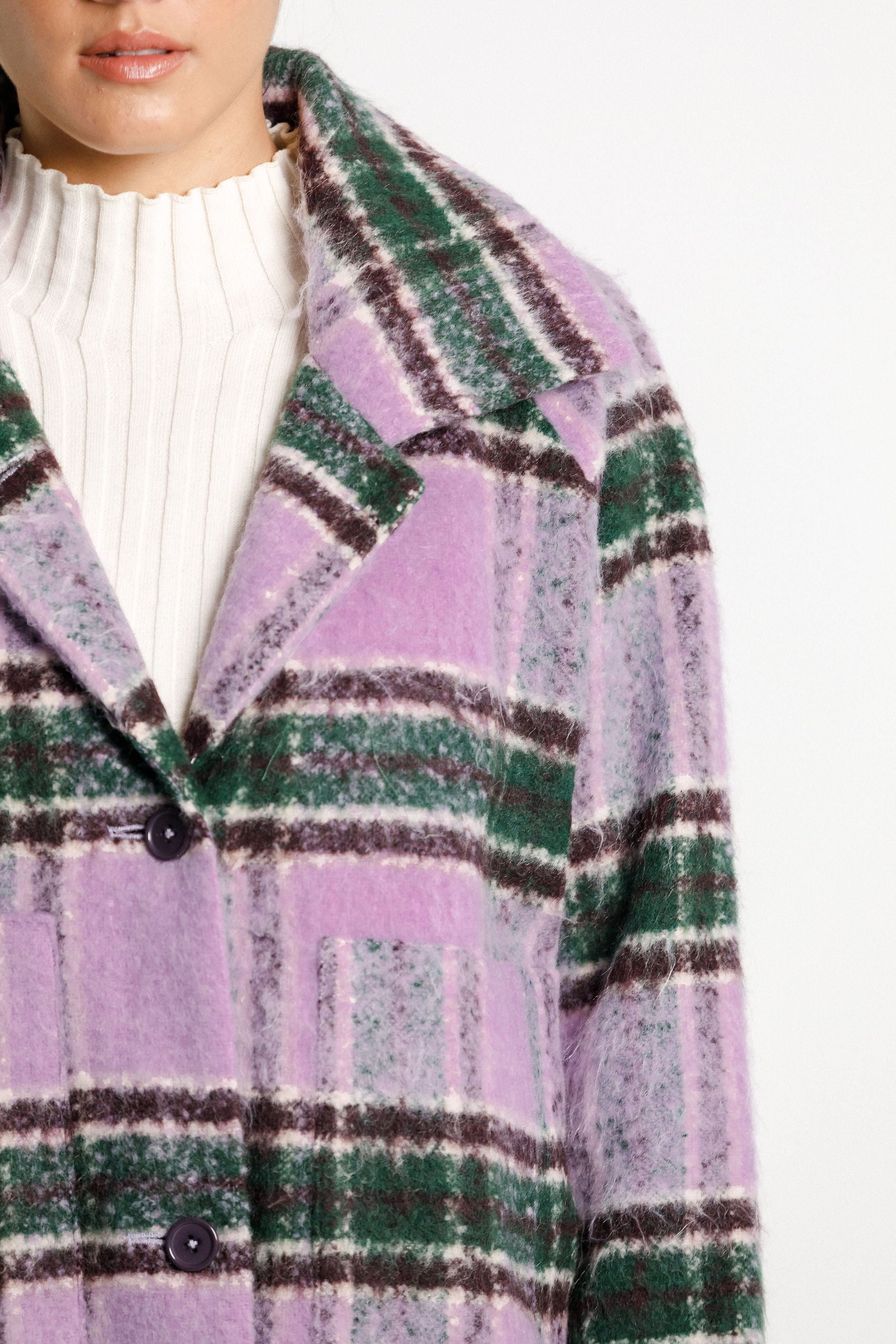 Quinn Coat - Lavendar Plaid