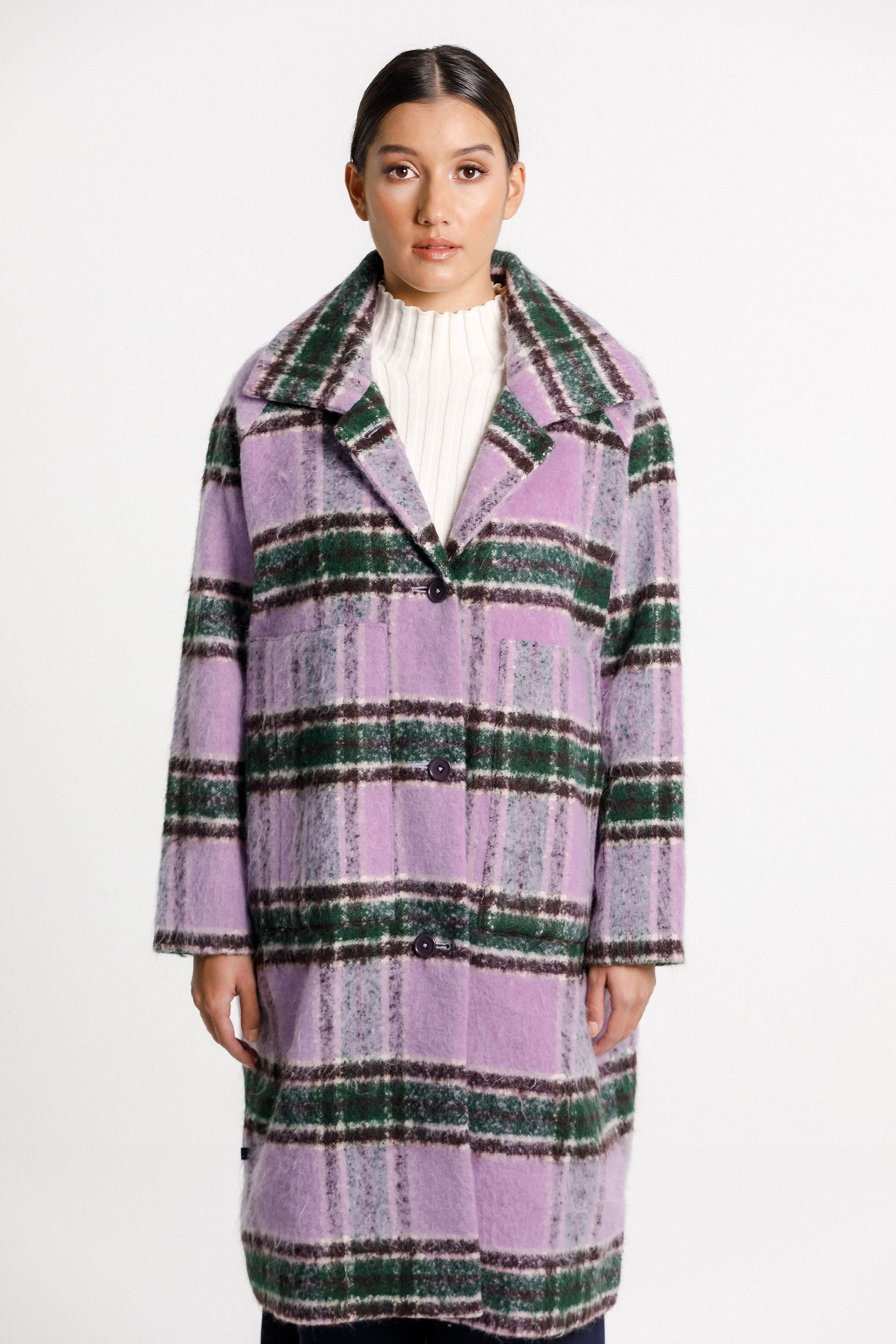 Quinn Coat - Lavendar Plaid