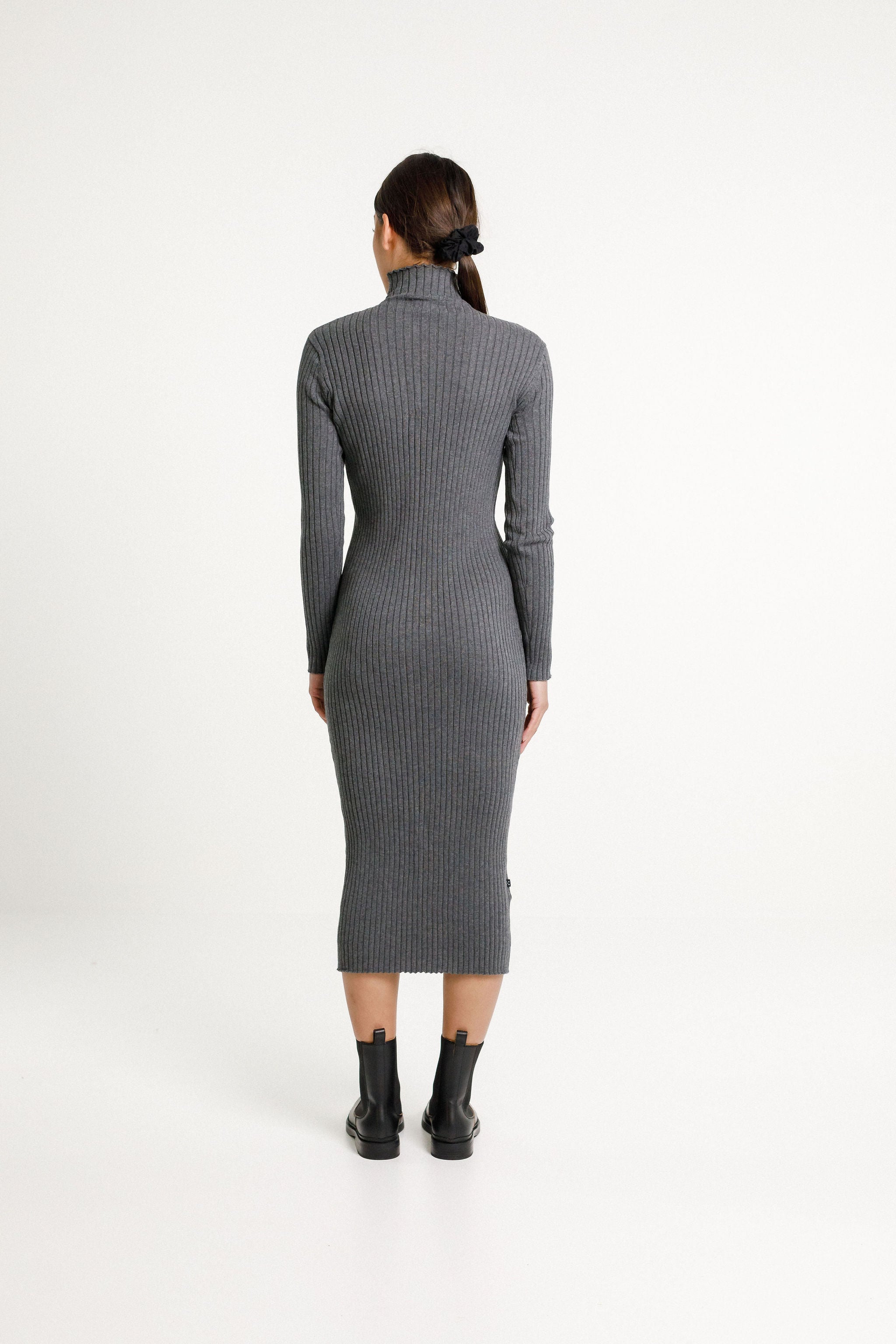 Turtle Neck Dress - Ash