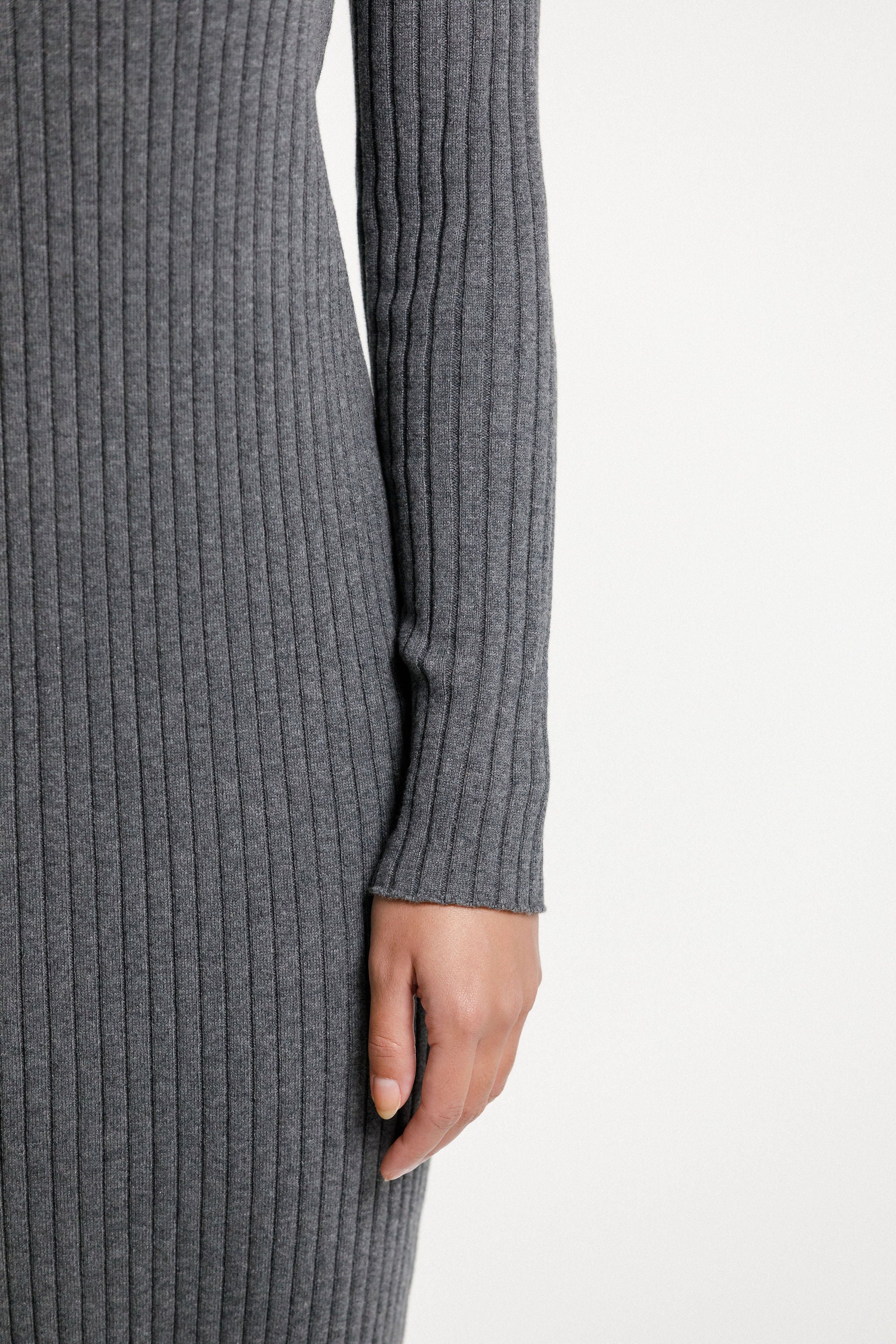 Turtle Neck Dress - Ash